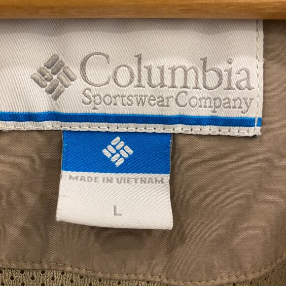 Columbia Light Jacket - Sportswear Men's Large Softshell Coat - Beige Tan - Picture 3 of 10